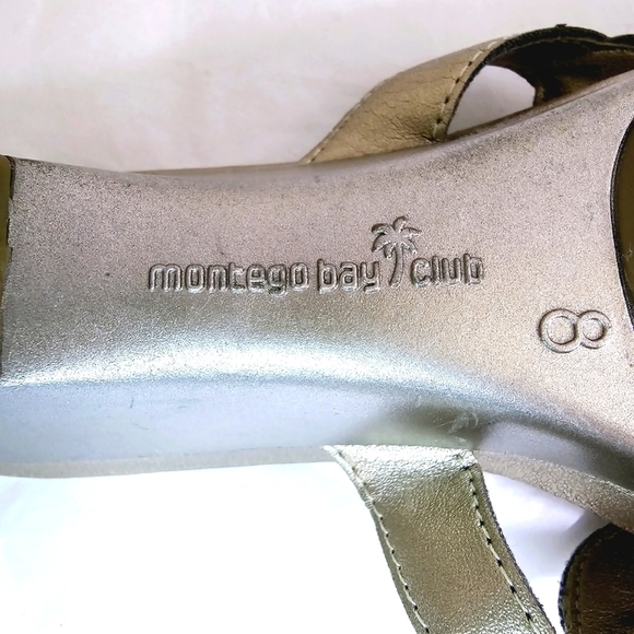 Montego Bay Club Ladies Diva comfy Bling Gems Wedge 2" heel Mule Sandals Size 8 - Picture 4 of 7